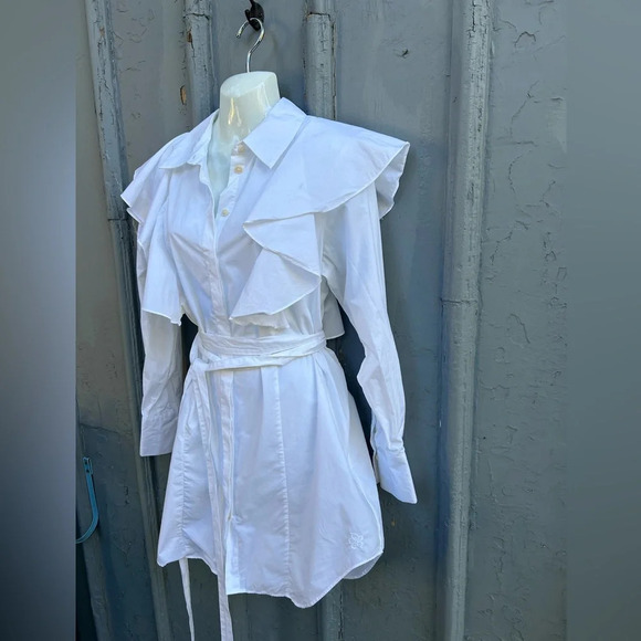 Ted Baker Sarelia Exaggerated Frill Shirt, Ted Size “3” (approx  size 8) - Picture 4 of 15